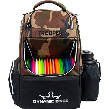 DÂ·D DYNAMIC DISCS Dynamic Discs Trooper Starter Disc Golf Backpack Ideal Frisbee Bags with 18 Discs Capacity Disc Golf Gifts for Men Backpacks Accessories Lightweight Durable Woodland Camouflage