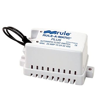 Rule 40FA RuleAMatic Plus Bilge Pump Float Switch with Fuse Holder 12 24 or 32 Volt Moisture Tight Seals White 3 x 538 x 212