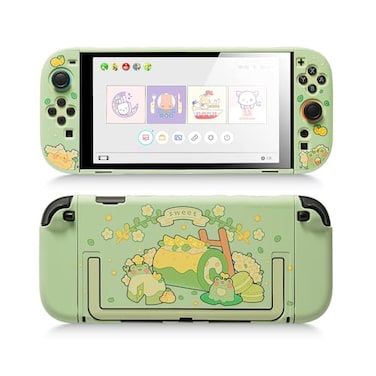 GeekShare Protective Case Compatible with Switch 2 Hard PC Slim Dockable Shell Cover Designed for Switch 2 Game Console and Joystick Controllers Matcha Froggy