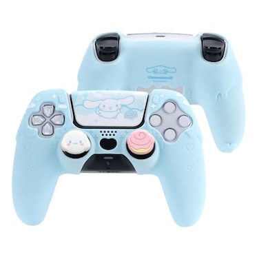 Kuitmor Silicone PS5 Controller Cover Skin Set AntiSlip Soft Protective Case for PS5 Wireless Controller with 2 Thumb Grip Caps and 1 Sticker Blue Cinnamoroll