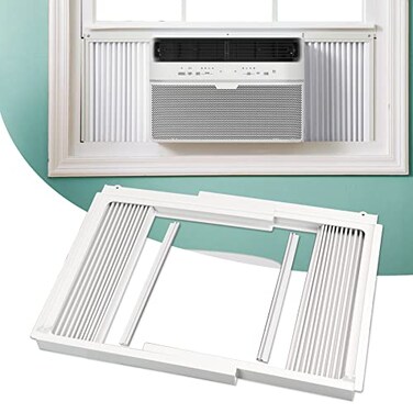 Flehomo Window Air Conditioner Side Panels with Frame Adjustable Insulation AC Side Panel for 10000 BTU Window AC Unit Frame Included