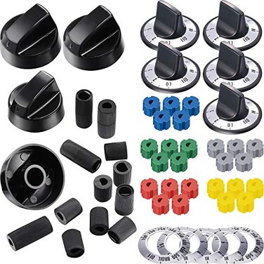 Jetec Stove Knobs Replacements Oven Universal Control Knobs KN002 Electrical Kit Range Burner Replace Compatible with AP5641247 MAXP6 RK103