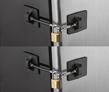 Guardianite 2Pack Refrigerator Lock 2Pack Black with Keyed Padlock