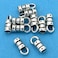 FindingKing 10 Silver Crimp Beads Fancy Cord Ends W Loop 2mm New