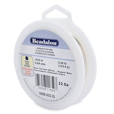 Beadalon German Style Wrapping Wire Round Silver Plated 22 Gauge 125 ft