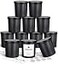 SUPMIND 12 Pack 10oz Glass Candle Jars with Lids and Sticky Labels Empty Candle Jars for Making Candles Bulk ContainersMatte Black
