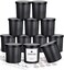 SUPMIND 12 Pack 10oz Glass Candle Jars with Lids and Sticky Labels Empty Candle Jars for Making Candles Bulk ContainersMatte Black