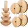 Doublefill 4 Pack Pottery Molds Plaster Molds Wood Pottery Tools with Handle for Ceramic Top Forms DIY Bowls Plate Dish Slump Press Art MakingHemispherical35 45 55 65 Thickness 25