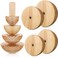 Doublefill 4 Pack Pottery Molds Plaster Molds Wood Pottery Tools with Handle for Ceramic Top Forms DIY Bowls Plate Dish Slump Press Art MakingHemispherical35 45 55 65 Thickness 25