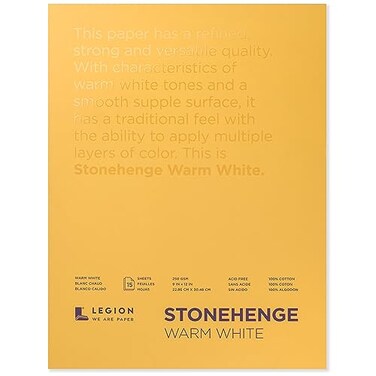 Legion Stonehenge Drawing Paper Pad 9 x 12 Warm White 15 Sheets