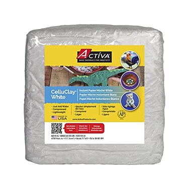 Activa CelluClay Instant Paper Mch White 2lb 900g Super Fine Sculpting Texturing Material for Arts Crafts