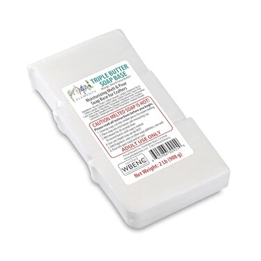 Primal Elements Triple Butter Soap Moisturizing Melt and Pour Glycerin Soap Base for Crafting and Soap Making Easy to Cut 2 Pound