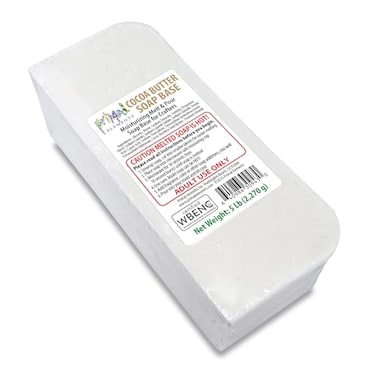 Primal Elements Cocoa Butter Soap Base Moisturizing Melt and Pour Glycerin Soap Base for Crafting and Soap Making Easy to Cut 5 Pound