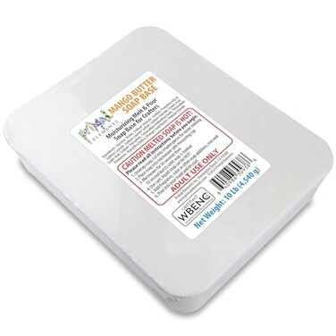 Primal Elements Mango Butter Soap Base Moisturizing Melt and Pour Glycerin Soap Base for Crafting and Soap Making Easy to Cut 10 Pound