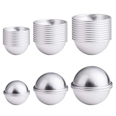 Petutu 30PCS Bath Bomb Mold Kit 15 Set 3 Size Mold Bath Bombs Press for DIY Making Supplies