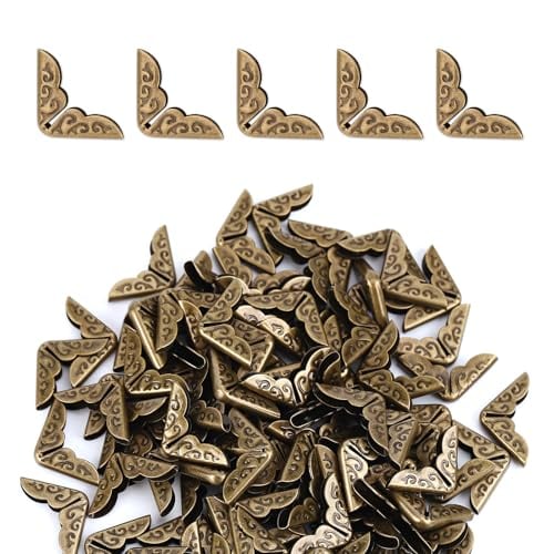 nqeuepn Nqeuepn Metal Book Corner Protectors bronze