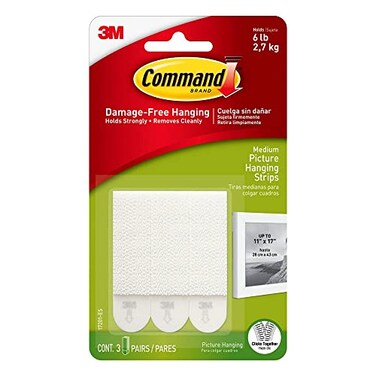 Command 3M Command Adhesive Strip Picture Hanging Pack of 1 WhiteCAD17201ES