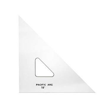 Pacific Arc Drafting Triangle 18inch 4590 Degrees Clear Acrylic