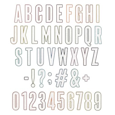 Sizzix Thinlits Die Set 43PK Alphanumeric Bulletin by Tim Holtz 666281