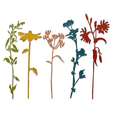 Sizzix Thinlits Die 665221 Wildflower Stems 3 by Tim Holtz 5 Pack