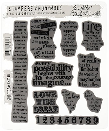 Stampers Anonymous Tim Holtz Cling Stamps 7X85 Stuff 2 Say