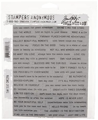 Stampers Anonymous Tim Holtz Stampers Anon CLING RBBR STAMP SET TINY TEXT usone size