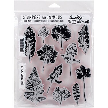 Stampers Anonymous CMS273 Tim Holtz Cling Stamps 7X85Leaf Prints