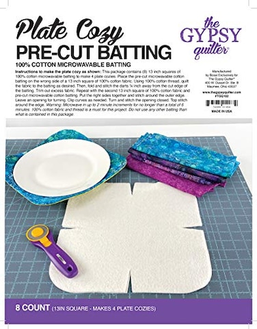 Gypsy Quilter Plate Cozy Pre Cut Batting 8ct