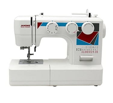 Janome MOD19 EasytoUse Sewing Machine with 19 Stitches Automatic Needle Threader and 5Piece Feed Dogswhite