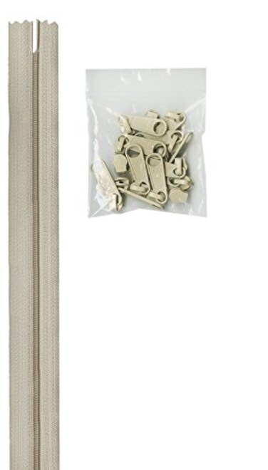 Annie Zippers by The Yard 4yds Natural