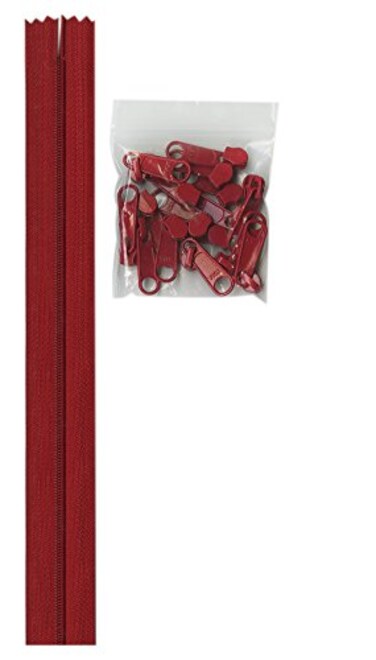Annie Zippers by the Yard 4yds Hot Red
