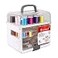 Singer SewItGoes 224 Piece Sewing Kit Craft Organizer Sewing Case Storage with Machine Sewing Thread White