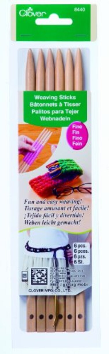 Clover 8440 Fine Weaving Sticks 6Pack Brown