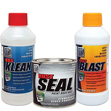 KBS Coatings 50001 Gloss Black System Sampler KBS Klean 8oz Rust Blast 8ozand Rust Seal 8oz