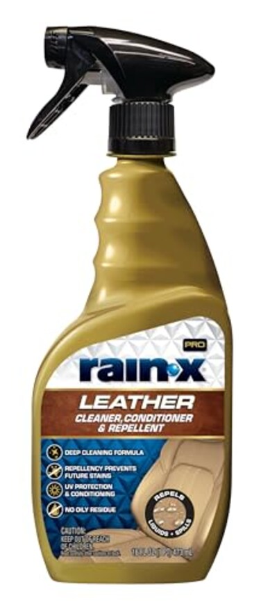 Rain-X RainX 620236SRP Leather Cleaner Conditioner Repellent for Car Interiors Cleans Repels while Moisturizing Restores Leather to Natural Fresh Scent without Residue 16 Fl Oz
