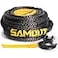 SAMOUT Synthetic Winch Rope Cable Kit 38in x 92ft 25500LBS with Protective Sleeve Forged 35000LBS Winch Hook Safety Pull StrapYellow