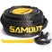 SAMOUT Synthetic Winch Rope Cable Kit 38in x 92ft 25500LBS with Protective Sleeve Forged 35000LBS Winch Hook Safety Pull StrapYellow