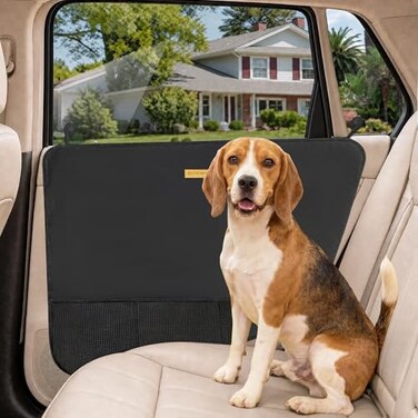 BECROWM 2 Packs Car Door Protector for Dogs Waterproof AntiScratch Shield with Suction Cup Black BlackA
