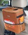 HOTOR Brown Car Trash Can with Adjustable Strap Magnetic Snaps Waterproof Lining and Storage Pocket