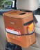 HOTOR Brown Car Trash Can with Adjustable Strap Magnetic Snaps Waterproof Lining and Storage Pocket