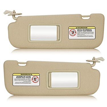 TadaMark Left Driver Right Passenger Sun Visor Fit for Hyundai Elantra 2011 2012 2013 2014 2015 Beige Without Light Replace 852103X000TX 852203X000TX 1 Pair
