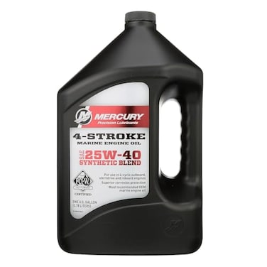 Mercury 25W40 4Stroke Synthetic Blend Marine Engine Oil 1 Gallon 8M0078630