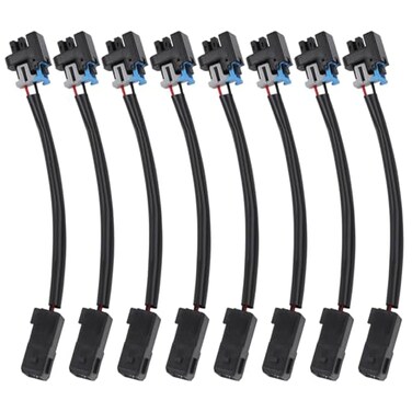 AFEISOL 8 Pack LS1 LS6 LT1 EV1 Injector Harness Compatible with Multec LQ4 LQ9 48 53 60 Adapters Rubber Tube