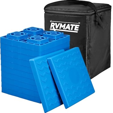 RVMATE 12 Pack RV Leveling Blocks Heavy Duty Camper Leveling Blocks Levelers for RVs Reduce Trailer Movement Trailer Leveling BlocksRV Leveling System Great for Single and Dual Wheels