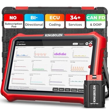 KINGBOLEN K8 Pro OBD2 Scanner Bluetooth 2026 Bidirectional Scan Tool with Lifetime No Subscription Update 8 All System Diagnostic Tool ECU Code 34 Reset CANFDDOIP VAG Guide FCA AutoAuth