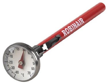 Robinair 40895 Dial Thermometer 40 to 70 Celsius 1 Face Adjustable Design Ensures Accuracy