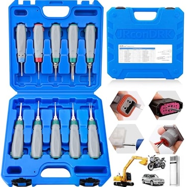 JRready Terminal Removal Tool Automotive Depinning Tool Kit for TE AMP Delphi Molex Deutsch DTDTMDTPJPT Connectors for Electrial Pin Extraction Release and Appliance Repairs JRconDRK00A1002