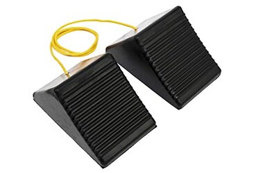 MaxxHaul 50012 Rubber Wheel Chock With Rope 8 x 5 x 4 2 pack