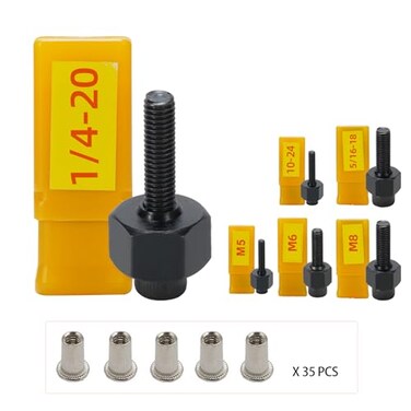 HIFESON 20pcs Stainless Steel Rivet Nuts with Hand Rivet Nut Tool Set Manual Rivnut Tool Hand Nut Riveter Accessory for Simple Install Set