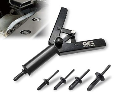 ORX PLUS TOOLS ORXPLUS Tools Plastic Rivet Hand Gun Kit one Hand Operation w 40 Sample Poly Rivets